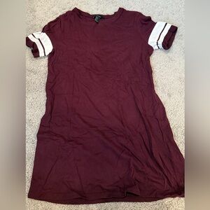 Burgundy T Shirt dress